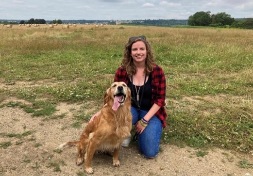 Sophie a listening volunteer from Samaritans with her dog